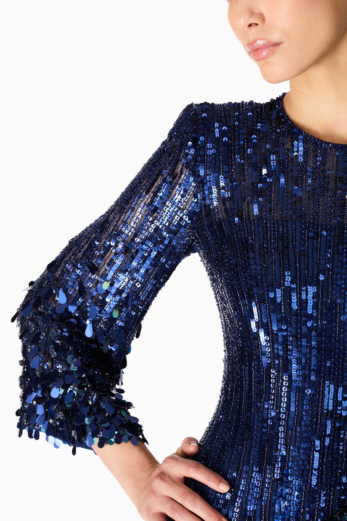 jenny packham navy sequin dress Jenny Packham Darcy Crystal-embellished Sequined Tulle Gown - Women - Navy Dresses