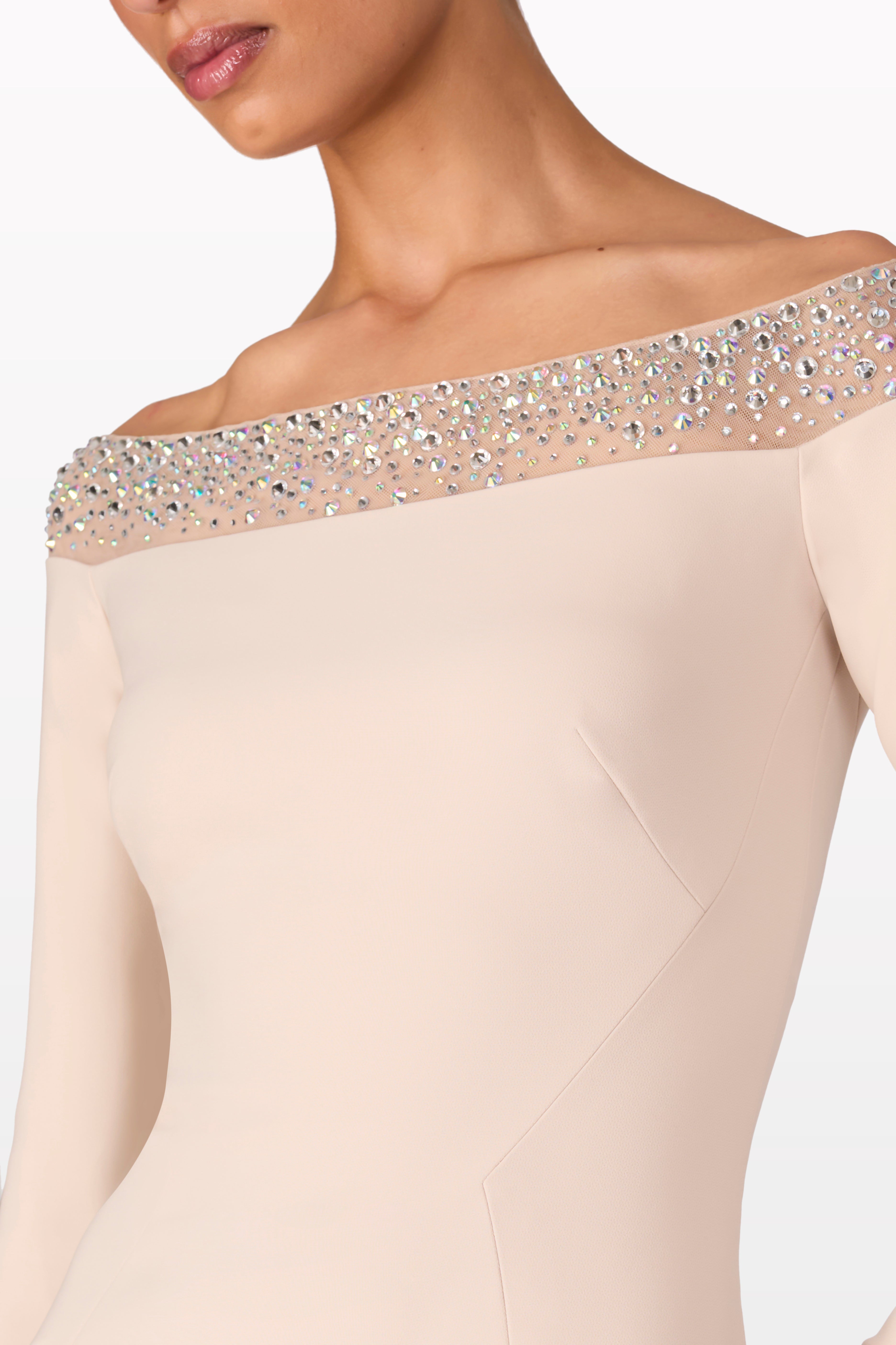 open lace back dress Calypso Off-Shoulder Dress