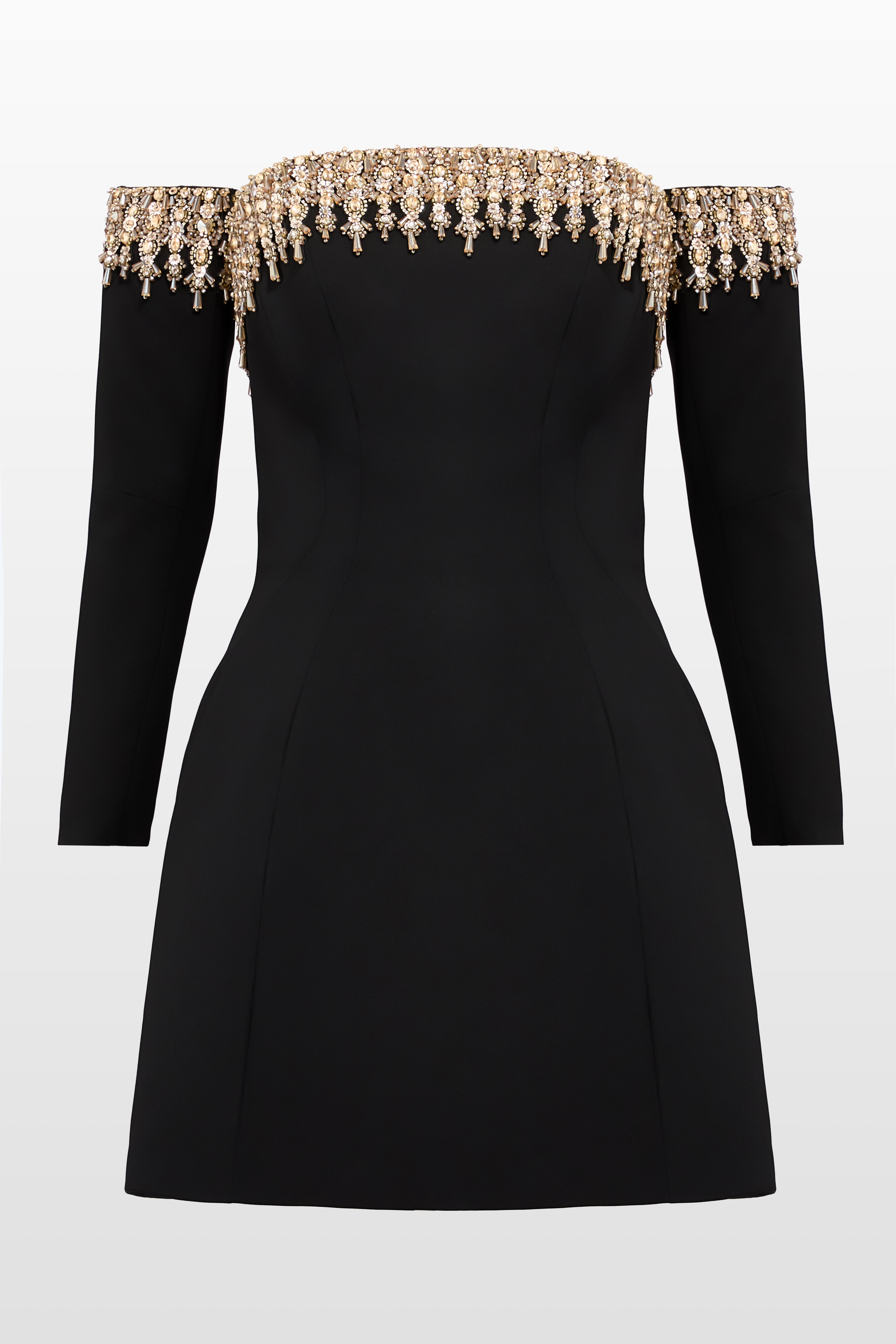 Love Bubble Off-Shoulder Mini with Mirror Embellish Love Bubble Off-Shoulder Mini with Mirror Embellish