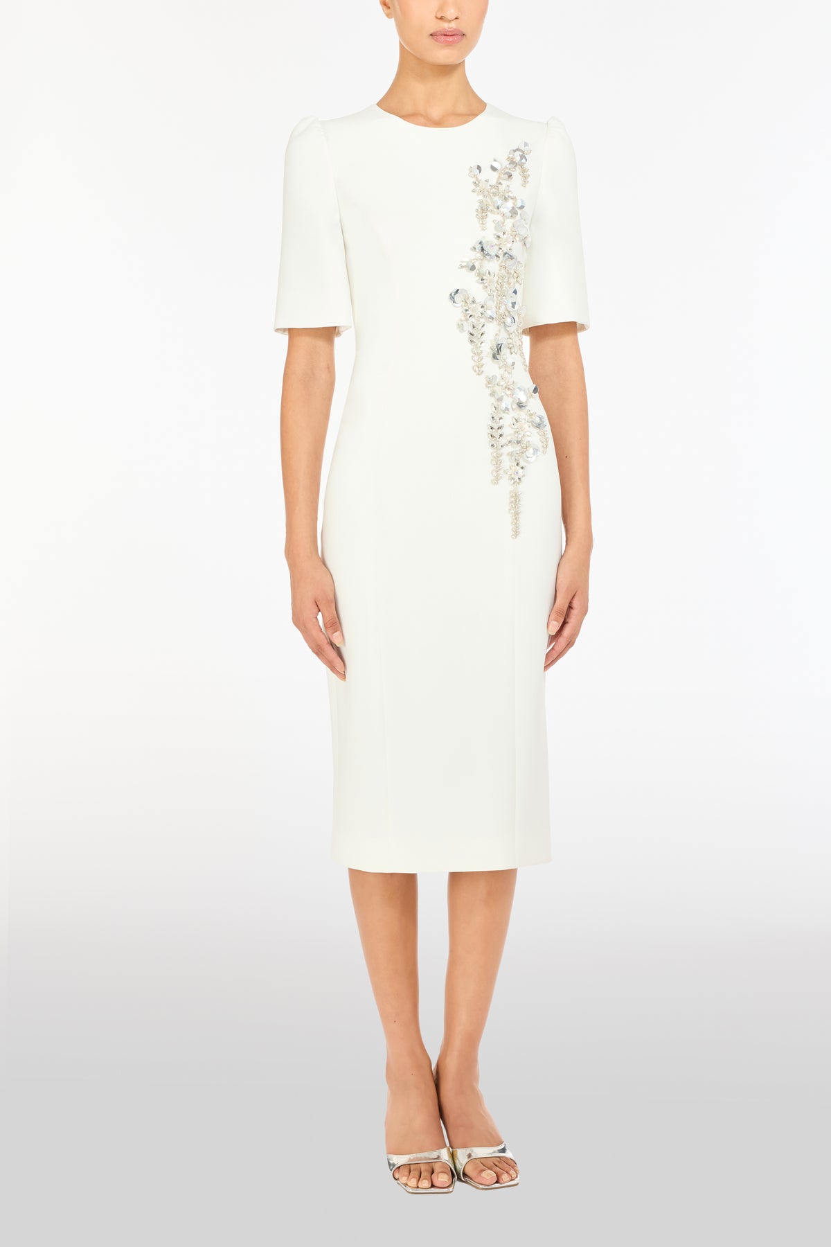 jenny packham casual dresses Jenny Packham Highball Queen Crystal-embellished Crepe Midi Dress - Women - Black Dresses