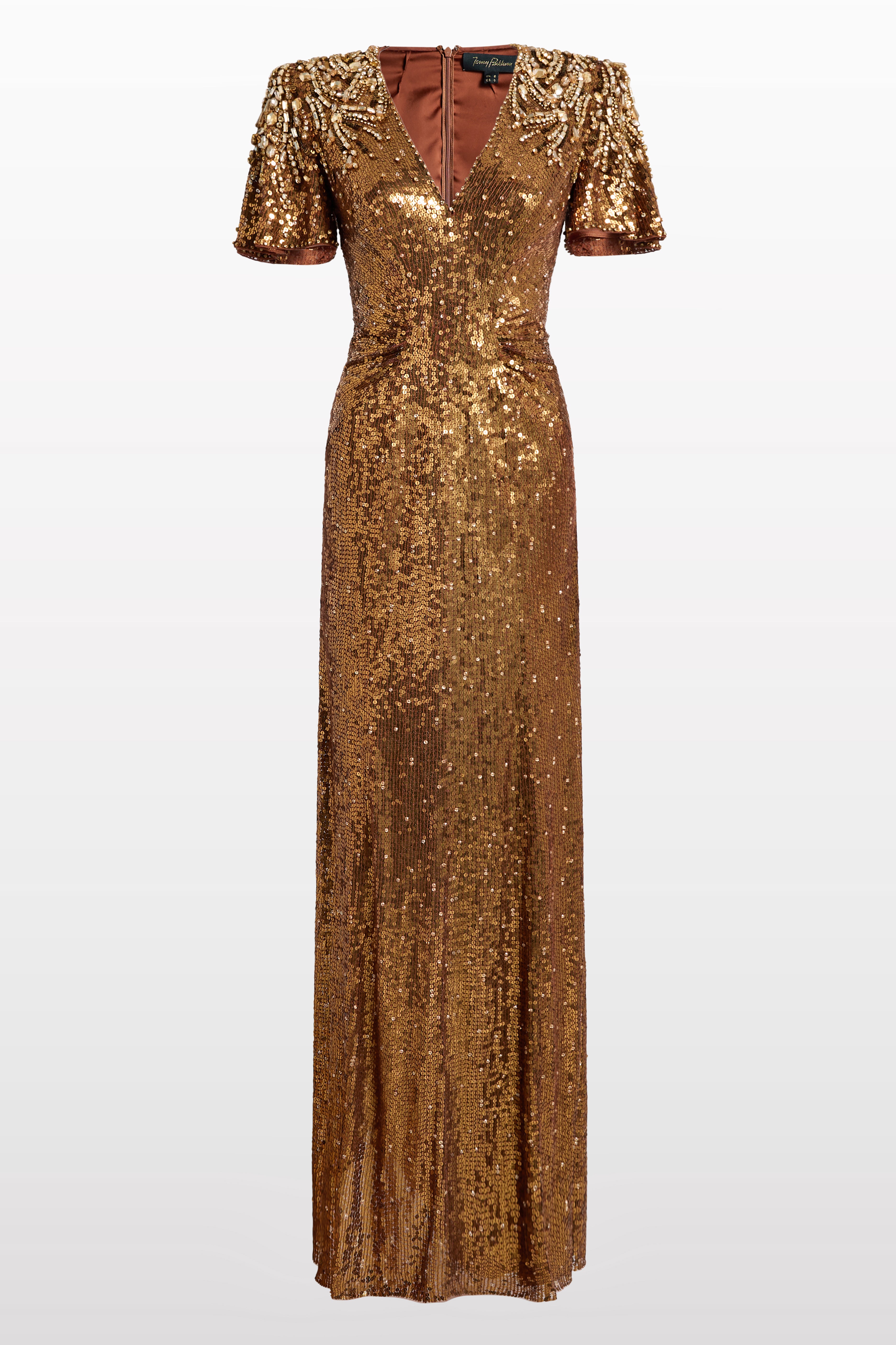 Jenny Packham Women's Manon Sequin-Embellished Dress - Gold - Size 18 UK/14 US - Bronze Jenny Packham Women's Manon Sequin-Embellished Dress - Gold - Size 18 UK/14 US - Bronze