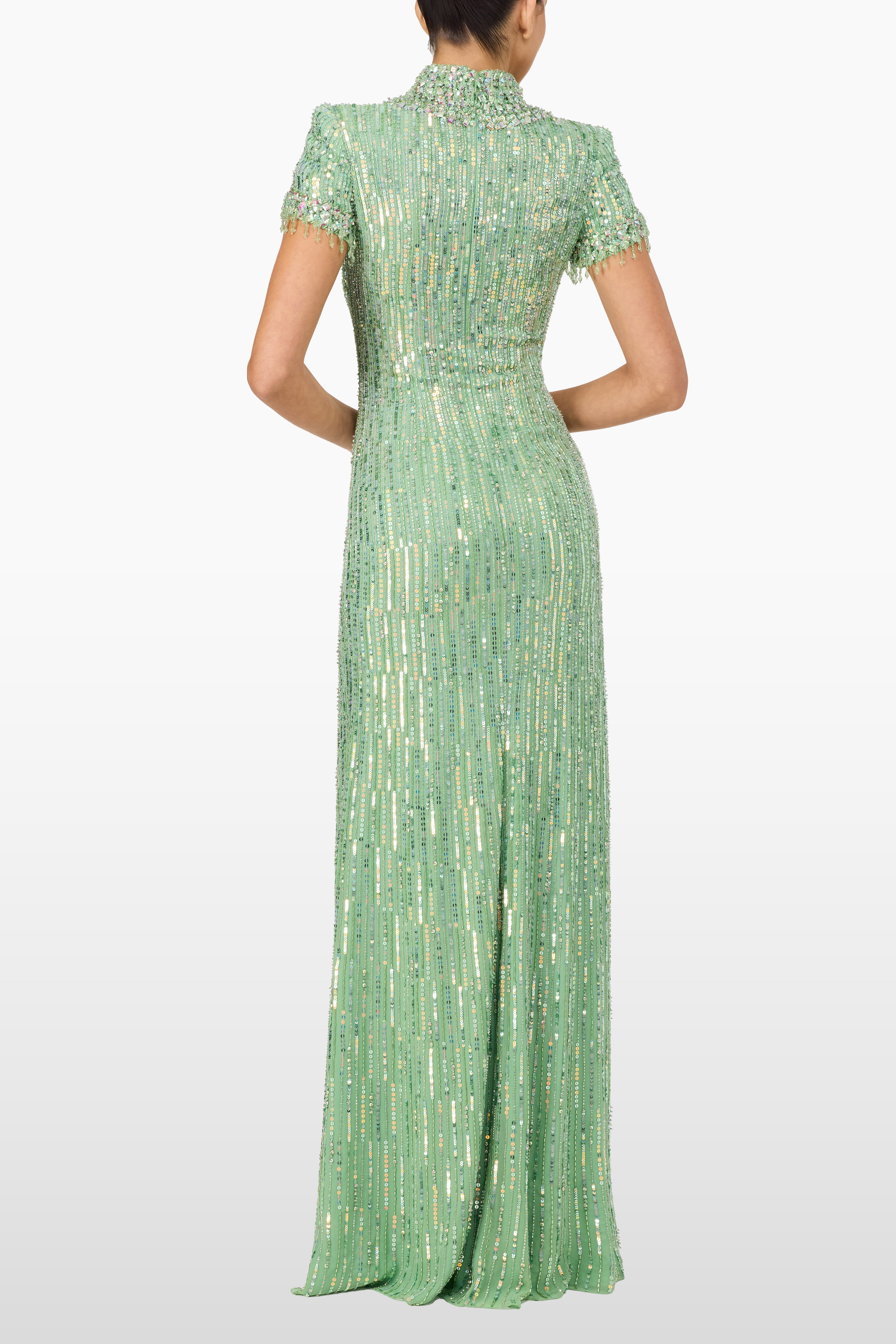 green emerald velvet dress Madeleine
