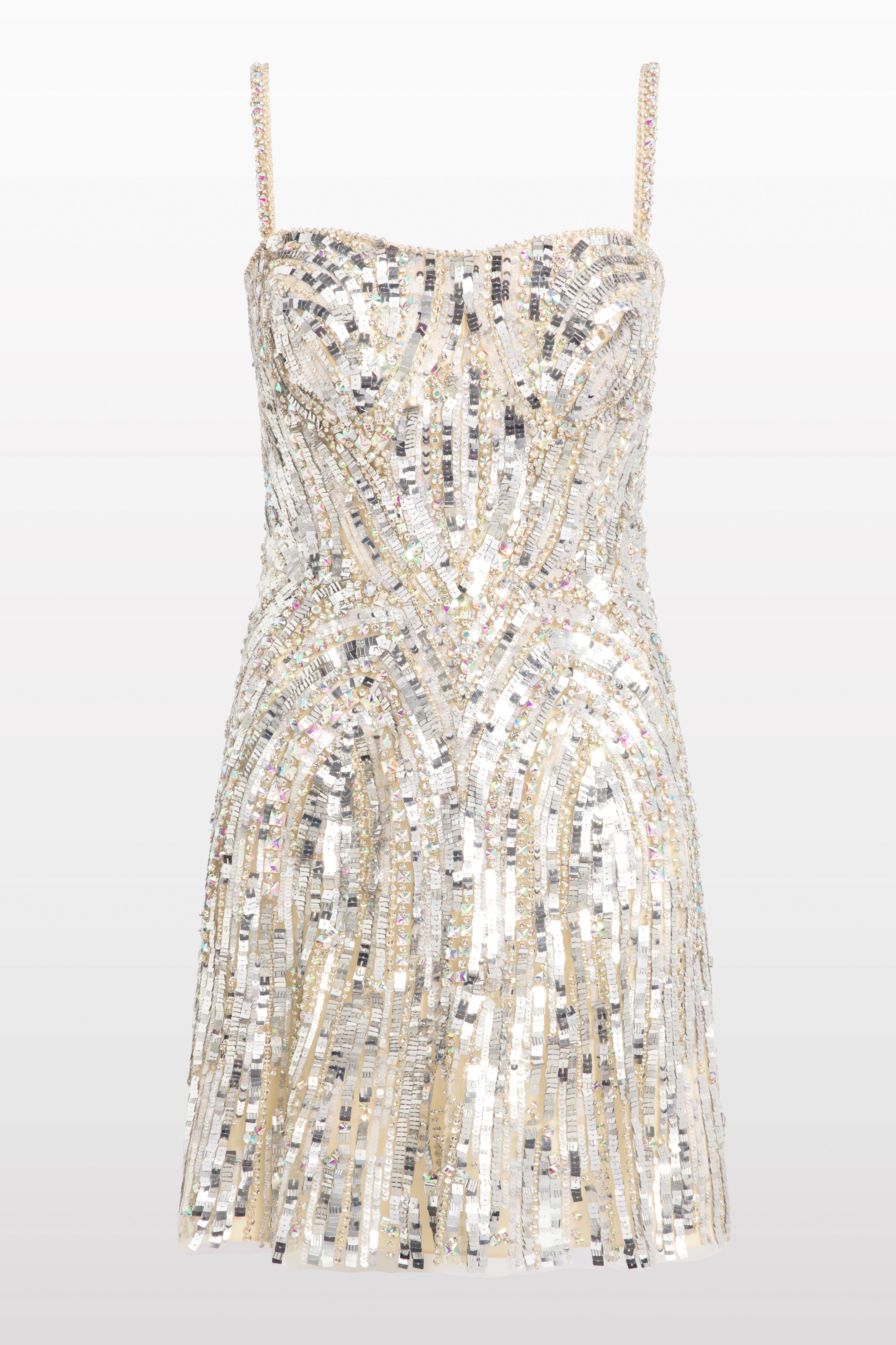 jenny packham mini dress Rebecca Parchment 2164 / UK Size 10
