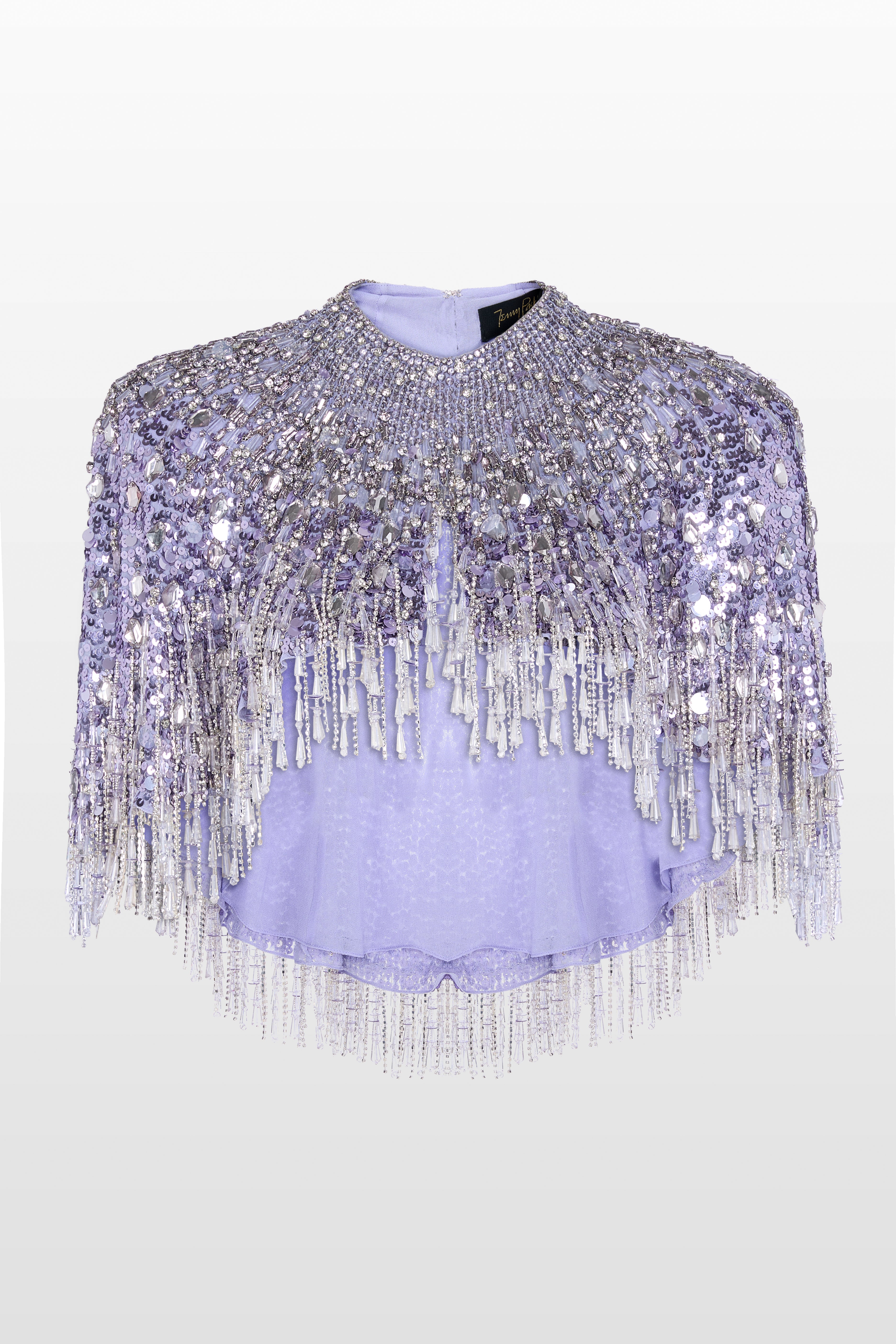 Jenny Packham Stardust Silver Sequin Draped Gown HK