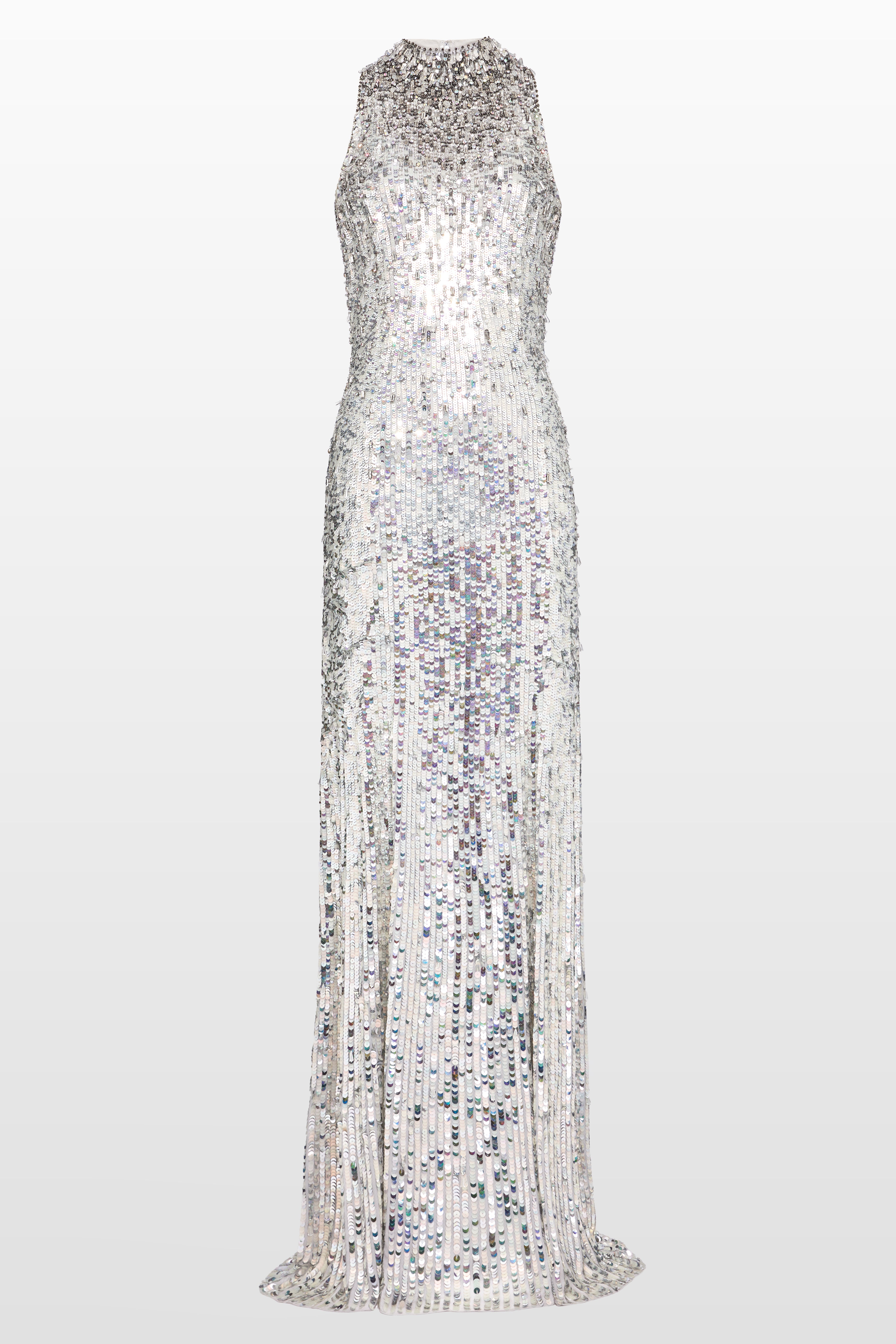jenny packham silver beaded dress Jenny Packham Tupelo Silver Sequin Gown HK